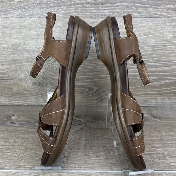 Dansko Caroline Women’s Sz 9.5-10/EU 40 Brown Leather Slingback Floral Sandals - Picture 9 of 10